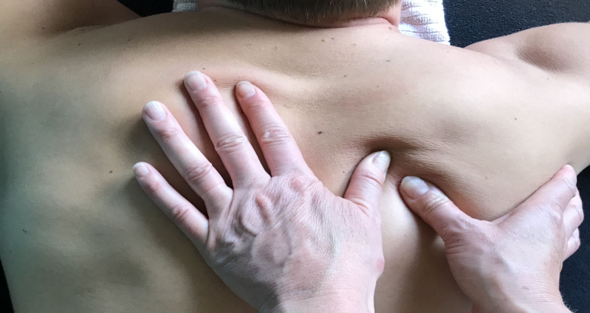 A deep tissue massage session